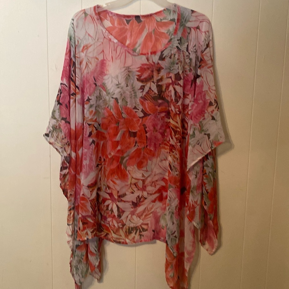 Women poncho style blouse
